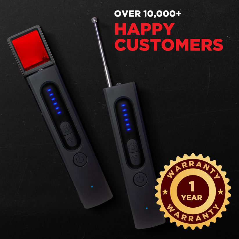 1 Year Warranty - Hidden Camera Detector (Military Grade, with built-in RF and GPS Tracking Detection)